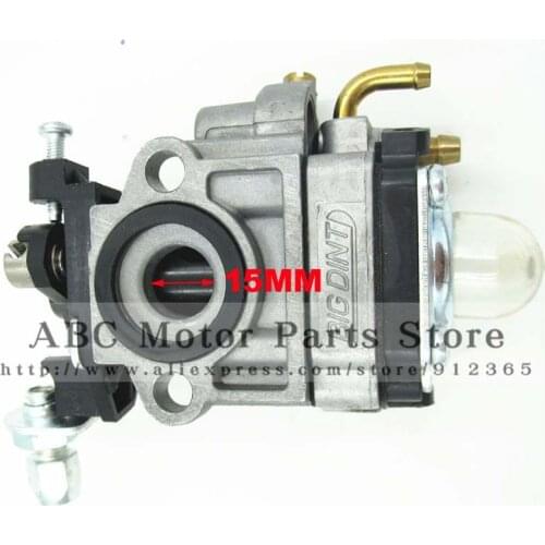 15mm Carb Carburetor & Primer Bulb & Gaskets For 23cc 26cc 33cc Bladez Goped Scooter Mini Dirt Pocket Bike ATV Go Kart 44-5