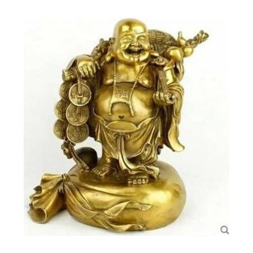 Chinese Sculpture Copper Mi Le Buddha Wealth Small Statue