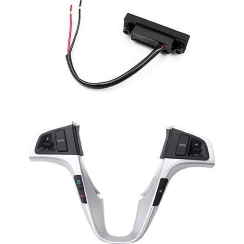 Car Steering Wheel Audio Volume Control Button Switch Blue Backlight with Rear Trunk Release Starter Switch