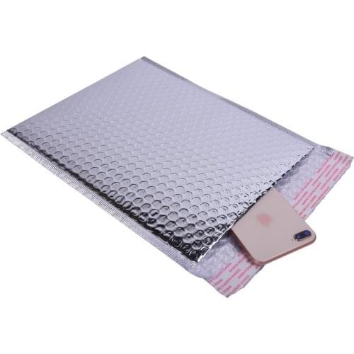5pcs 20*30+4cm Large Silver Aluminum Foil Bubble Mailers Padded Envelopes Courier Postal Bags Gift Packaging Padded Shipping Bag