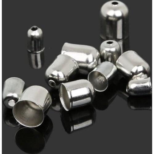 Hole 3mm/4mm/5mm/6mm Round Leather Cord Multi size quantity Brass Bell Buckle Clasps Hooks for choose End Caps Jewelry Findings