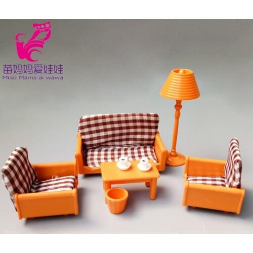 Doll house mini furniture model living room sofa coffee table doll living room decoration