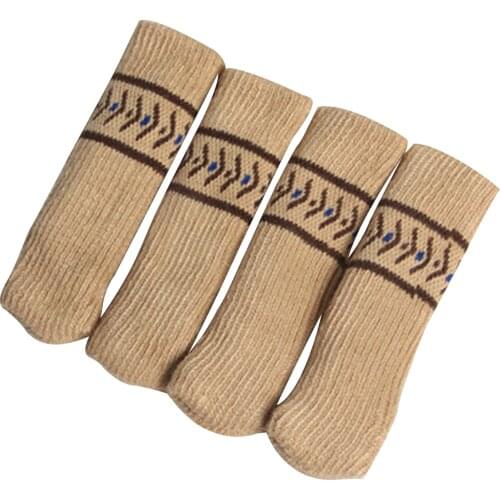 Table Furniture Feet Sleeve Cover Protectors 4Pcs Chair Leg Socks Cloth Gloves Floor Protection Knitting Wool Socks Anti-slip