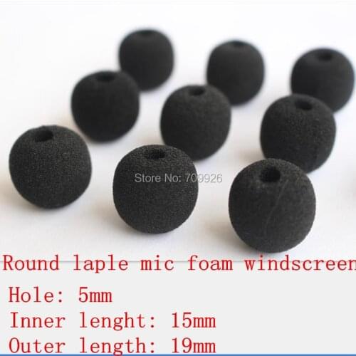 Linhuipad Foam microphone windscreens ball shape lavalier microphone windshields,5mm opening &15mm inner length 10 pcs / lot