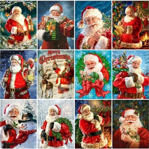 Dpsupr 5D DIY Diamond Painting Kit Santa Claus Full Square/Round Diamond Embroidery Mosaic Winter Decorations Christmas Gift