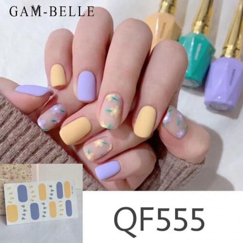 GAM-BELLE Simple Patterned Nails With Creative Nail Polish Nail Art Stickers Full Cover Self Adhesive DIY Decals Manicure Tools