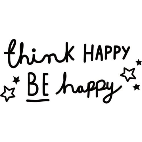 Think Happy be Happy Wall Decal Saying Family Room Quotes Sayings Stickers Wall Decor