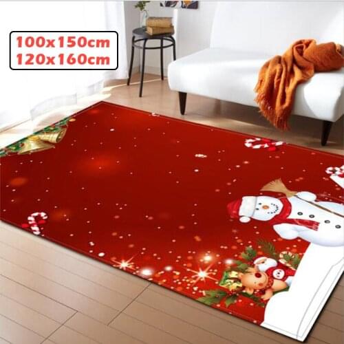 WUJIE 6 Styles 3D Printing Non-Slip Christmas Area Rug for Living room Santa Claus Soft Doormat Floor Mat Home Decor Xmas Carpet