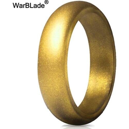 New Food Grade FDA Silicone Finger Ring 5.7mm Hypoallergenic Crossfit Flexible Gold Rubber Ring For Men Women Wedding Jewelry