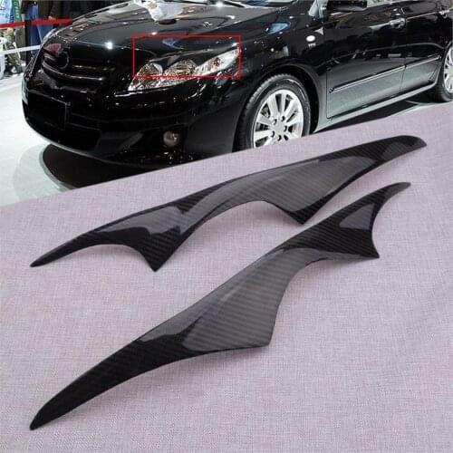 Pair JDM Carbon Fiber Headlight Lamp Eyebrow Eyelid Cover Trim Sticker Fit for Toyota Corolla 2003-2005 2006 2007 2008