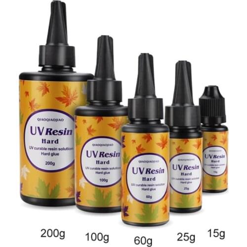 15g 25g 60g 100g 200g UV Resin Hard Type Crystal Clear Glue Curing Accessories
