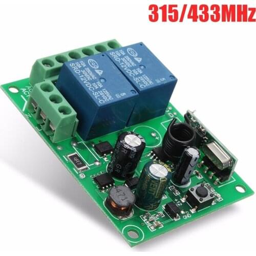 2 Ch Wireless Relay RF Remote Control Switch AC 110V Heterodyne Receiver 315MHz/433MHz