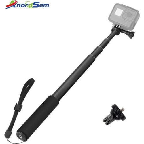 Anordsem Adjustable Aluminum Selfie Stick Monopod for GoPro Hero 7 6 5 Black Silver Session Xiaomi Yi 4K Sjcam Sj4000 Camera