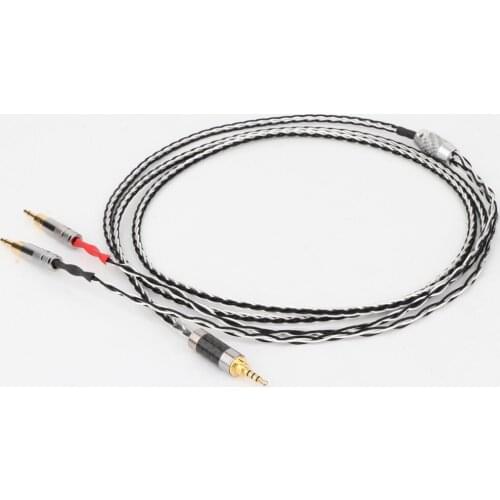 Preffair 1Pieces 2.5/3.5/4.4mm Balanced 8core Silver Plated Headphone Upgrade Cable for HD700 HD 700 M1060 M1060c Earphone