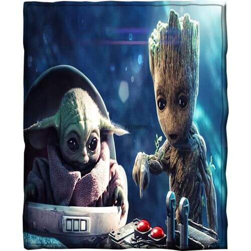 Disney Star Wars Cute Yoda Pattern Sherpa Wool Blanket Comfort Children Adult Nap Air Conditioned Quilts Couch Bed Home Textiles