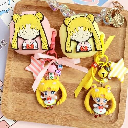 Cute Cartoon Girl Silicone Cover for Samsung Galaxy Buds Live Case Bluetooth Earphone Charging Box Case Wireless Headphone Bag