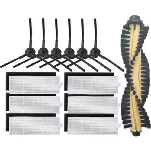 19pcs/lot Main brush & Side brush & Hepa filter replacements for ilife A4 T4 X432 X430 X431 Vacuum cleaner filter accessories