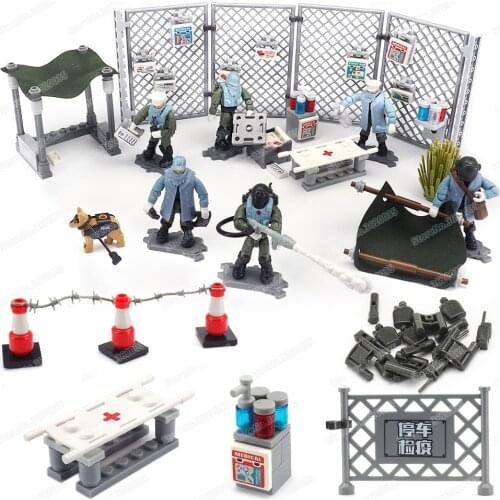 Modern Military Medical Station Building Block Moc Military Doctor Figures City Save Model Child Christmas Gift Educational Toys