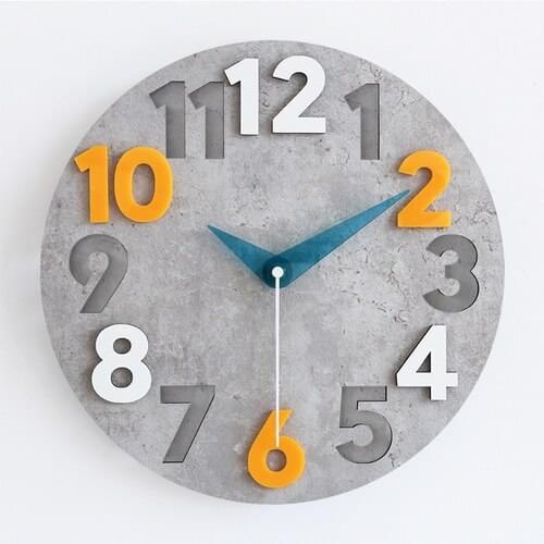 Stereoscopic Creativity Wall Clock Luxurious Simple Modern Wooden Wall Clock Silent Round Relogios De Parede Home Decor AD50WC