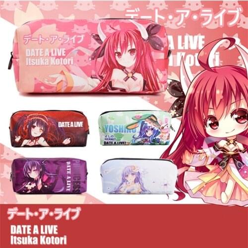 Anime DATE A LIVE Ⅲ Yatogami Tohka Yoshino Tokisaki Kurumi Cosplay Student Pen Bag Pencil Case Daily Cosmetic Storage Bag Gifts
