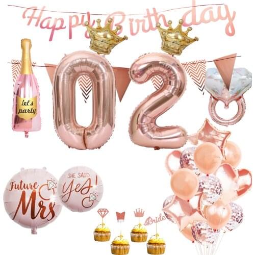 Wedding Decorations Rose Gold Bride to be Letter Balloon Engagement Hen Party Decor Bridal Shower Bachelorette Party Supplies