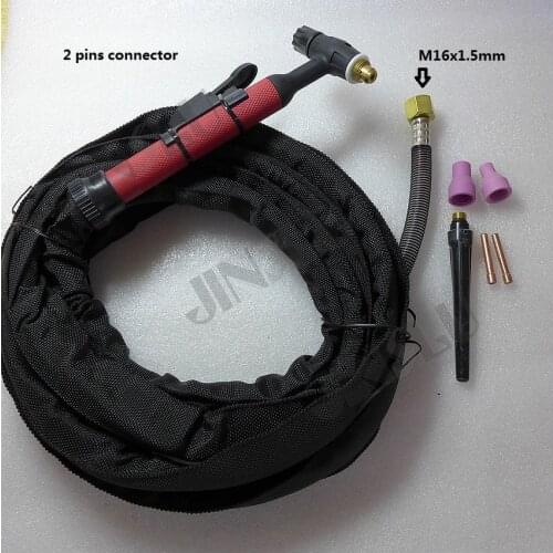 QQ-150 TIG Welding Torch Complete 4 Meters M16 Connection 2 Pins Connector