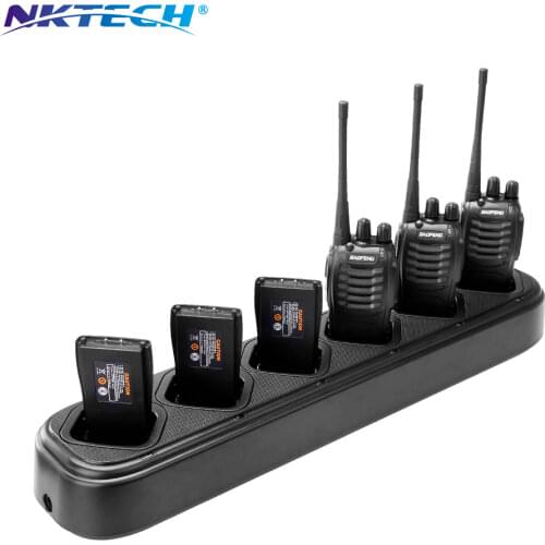 NKTECH 6-Way Universal Rapid Multi Charger Six Way Chargers 12V For BaoFeng Pofung BF-888S U1 BF-777S BF666S H-777 Walkie Talkie