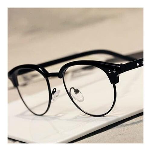 Viodream fashion mens optical glasses frameS for women High quality alloy metal eyeglasses Half-frame vintage eyewear TG8029