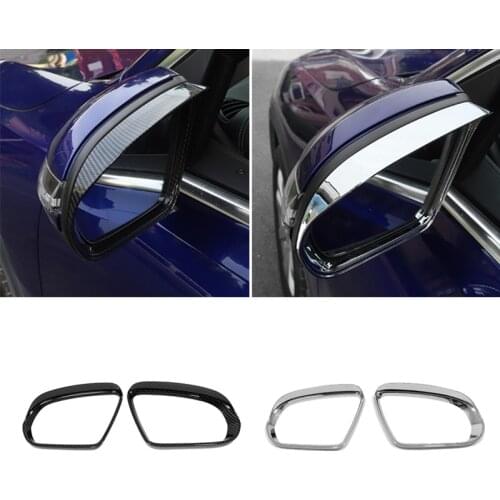 For Mercedes Benz B C E S GLB GLC Class W205 W213 LHD Car Side Door Rearview Turning Mirror Rain Eyebrow ABS Chrome/Carbon 2pcs