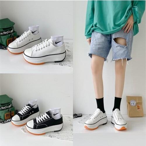 Womens Thick Sole Shoes New Student Canvas Shoes Casual Rocking Womens Shoes