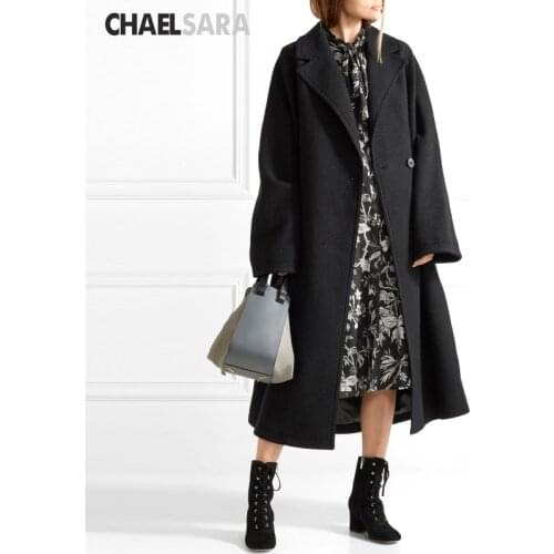 2020 New Winter Women Woolen Jacket Casual Pocket Medium Long Solid Color Long Sleeve Winter Wool Coat Women Coat