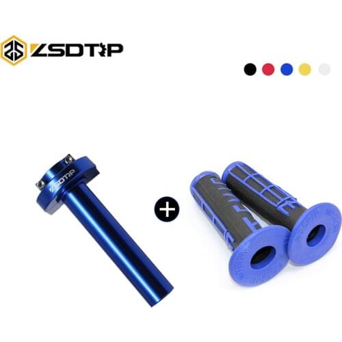 ZSDTRP 7/8" Handle bar Hand Grips with Anodized CNC Quick Twist Throttle +Handle cover used at all brand motorcycle 22mm handbar