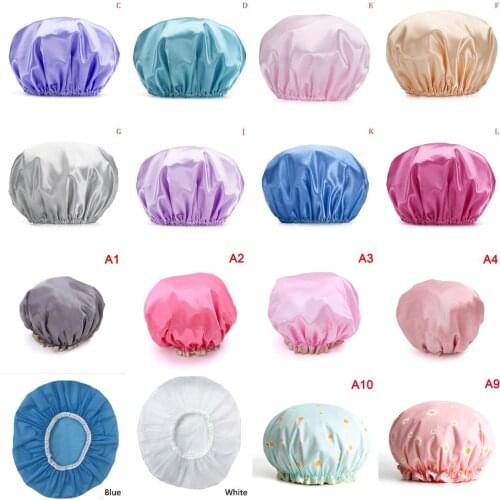 1PCS Double-layer Shower Cap Waterproof Adult Women Shower Bath Bath Cap Shampoo Cap Cute Hood Kitchen Ladies Oil Fume-proof Cap