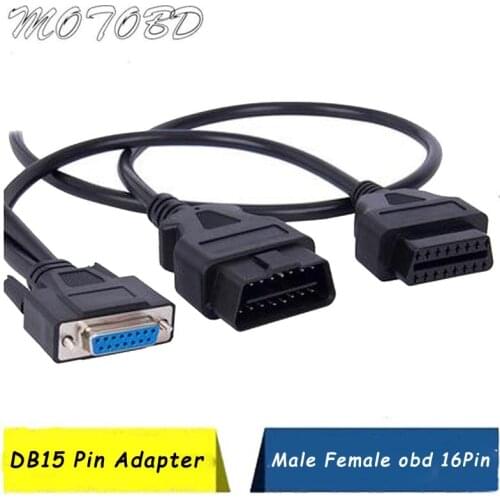 111CM OBD16Pin To DB 15 Pin Serial Port Extension Line Male 16 Pin DB 15pin Obd2 Connector 15 Pin Female Car Obdii Cable Adapter