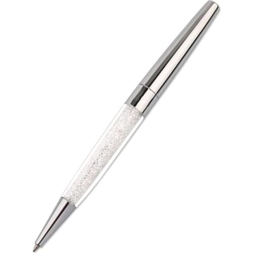 12Pcs/Lot Rose Gold /Silver Pen Diamond Pens Fine Black Ink Crystal Ballp