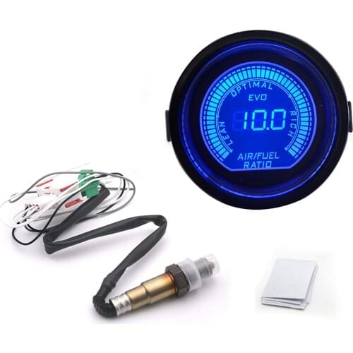 2"52mm Digital Air Fuel Ratio Gauge Red&Blue Dual Led With Narrowband O2 Oxygen Sensor Car Gauge Fit for 12V Car OEM: 0258006028