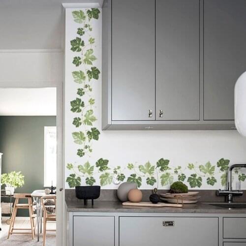2pcs DIY Creative Plant Wall Decoration Wall Paste Room Layout Wall Paste 2020 Fashion Green Plants Lace Stickers Wallpaper