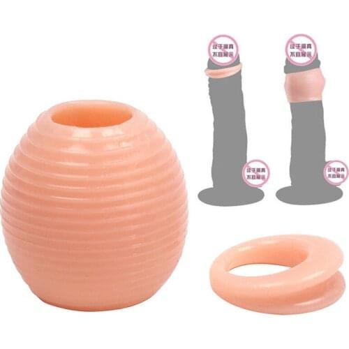 2PCS Silicone Foreskin Correction Ring Foreskin Sleeve Glans Penis Rings Cockring Ejaculation Delay Adult Sex Toys for Men Male