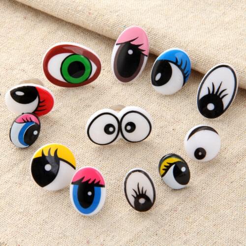 50Pcs Plastic Safety Cartoon Eyes with Washers for Teddy Bear Doll Plush Animal Puppet Toy Felting Craft DIY Hand Making 7 Sizes