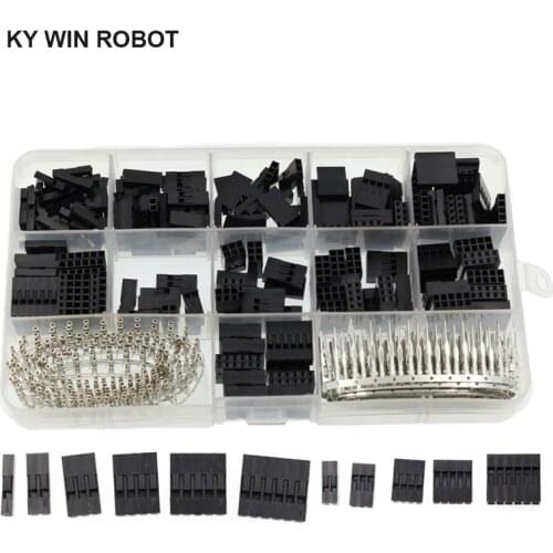 620pcs/set Dupont Wire Jumper Pin Header Connector Housing Kit Male Crimp Pins+Female Pin Connector Terminal Pitch With Box