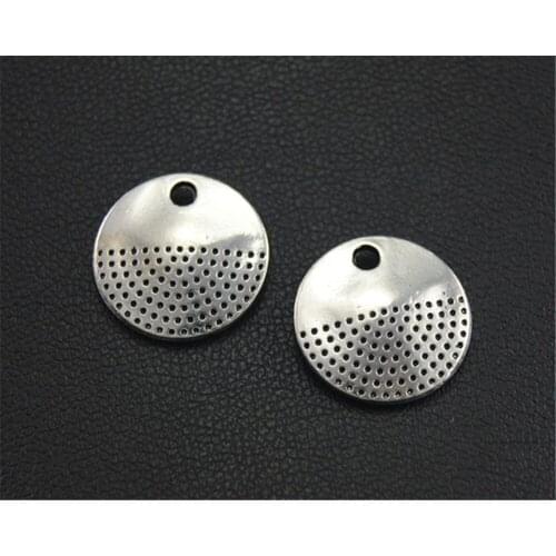 8pcs Silver Color Middle Protrude Round Charm Jewelry Making DIY Handmade Craft 13mm A1690