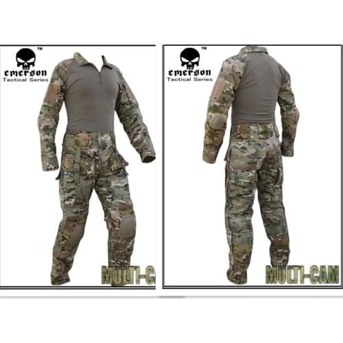 Combat army uniform EMERSON bdu tactical shirt & pants with knee pad & elbow pad multicam EM2711