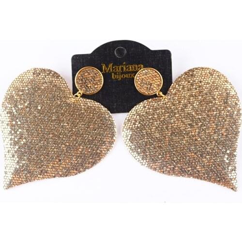 Free shipping!2022 Newest Bling Bling Shinny Heart Stud Iron Earrings can mixed colors