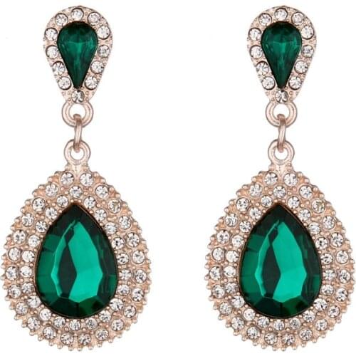 Bohemia Statement Earrings for Women Bride wedding cocktail party Earrings with inlaid rhinestone acrylic design female eardrop