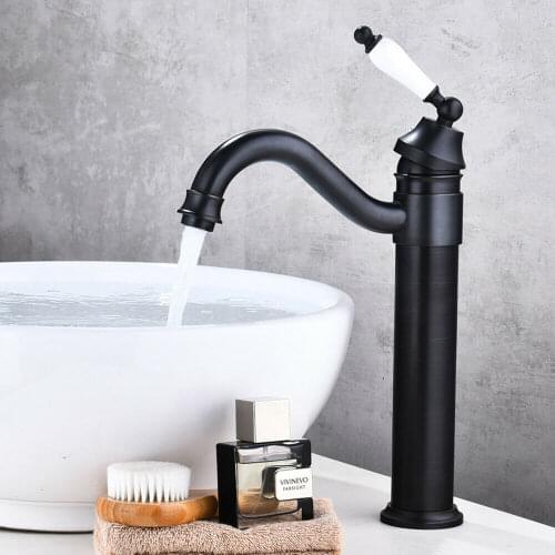Oil Rubbed Bronze Ceramic Handle Kitchen Faucet 360 Swivel Bathroom Basin Sink Mixer Tap