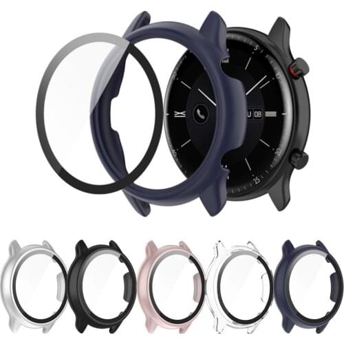 Tempered Glass Case For Huami Amazfit GTR 2 2e Sim GTR2 GTR2e GTR2eSim Screen Protector Full Cover For Huami GTR2 Plating Shell