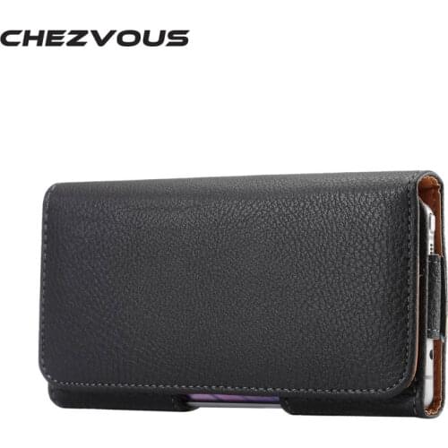 CHEZVOUS Universal 5.2 inch Belt Clip Holster Leather Mobile Phone Cases Pouch For Samsung Galaxy S6 edge S7 S6 S5