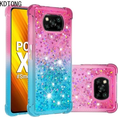Poco X3 NFC Quicksand Phone Case For Xiaomi Redmi Note 9 8 pro max K20 Mi9T Pro 7A Cases Anti-fall shockproof TPU Gradient Shell