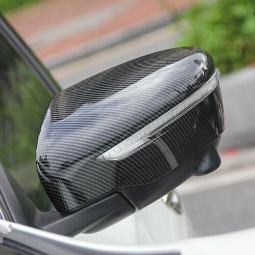 For Nissan Pathfinder 2017-2020 ABS Carbon fibre Car rearview mirror cover frame Cover Trim car styling accessories 2pcs
