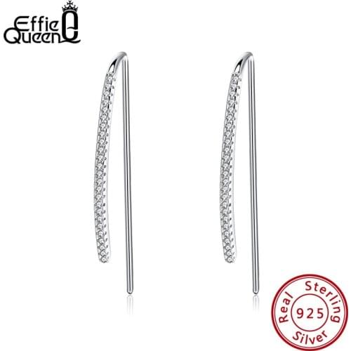Effie Queen Silver 925 Hanging Earring Lovely Crystal AAAA Cubic Zircon Earrings Micro Zircon Paved Jewelry BE224